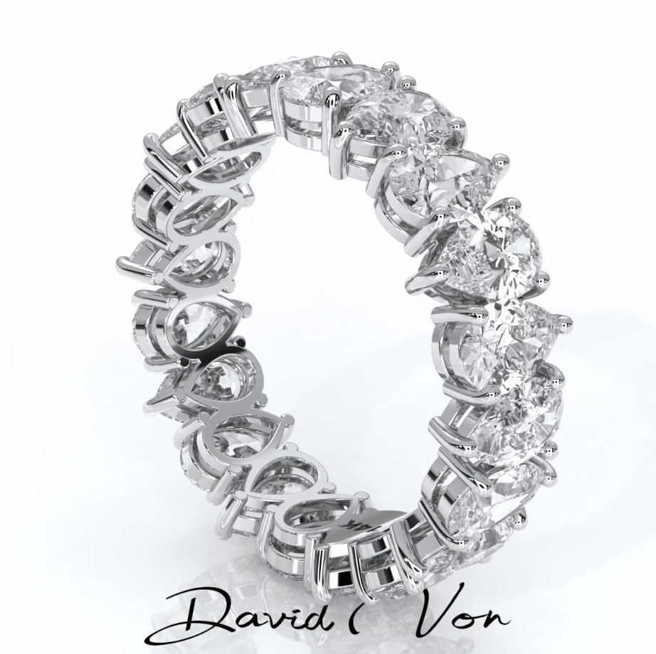 Pear Shaped Lab Grown Diamond Eternity Ring