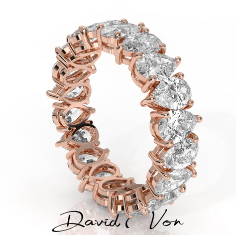 Pear Shaped Lab Grown Diamond Eternity Ring