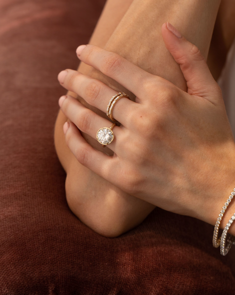 Round Bezel Lab Grown Diamond Ring