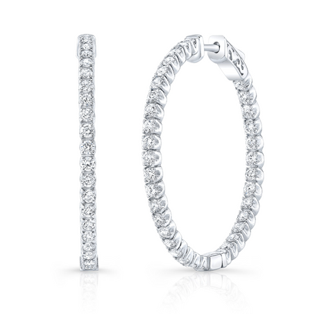 Inside- out Round Lab Grown Diamond Hoop Earrings