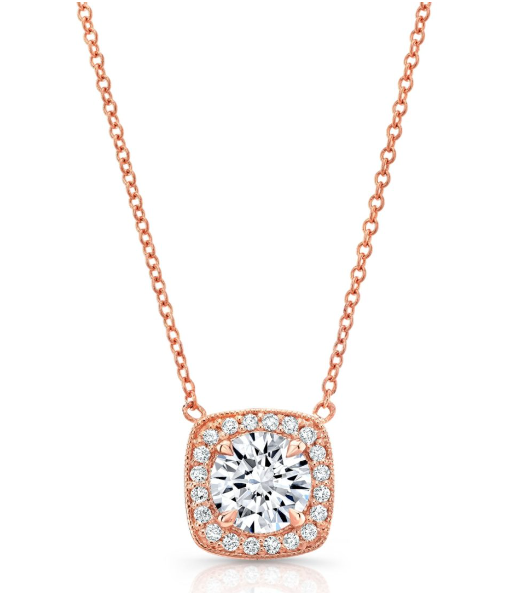 Cushion Halo Lab Grown Diamond Necklace