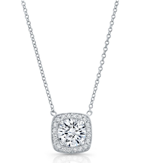 Cushion Halo Lab Grown Diamond Necklace