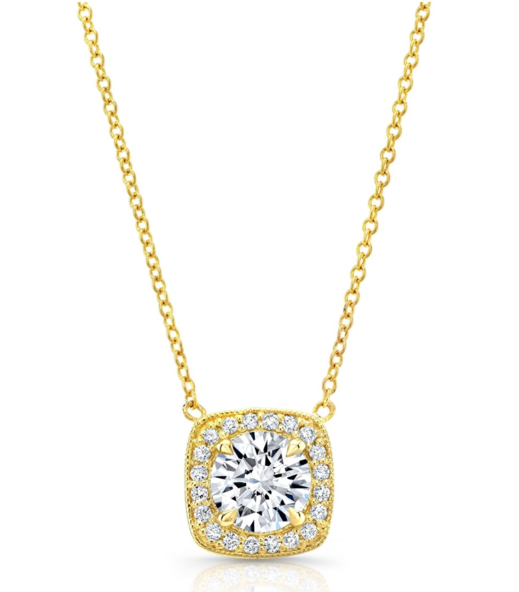 Cushion Halo Lab Grown Diamond Necklace