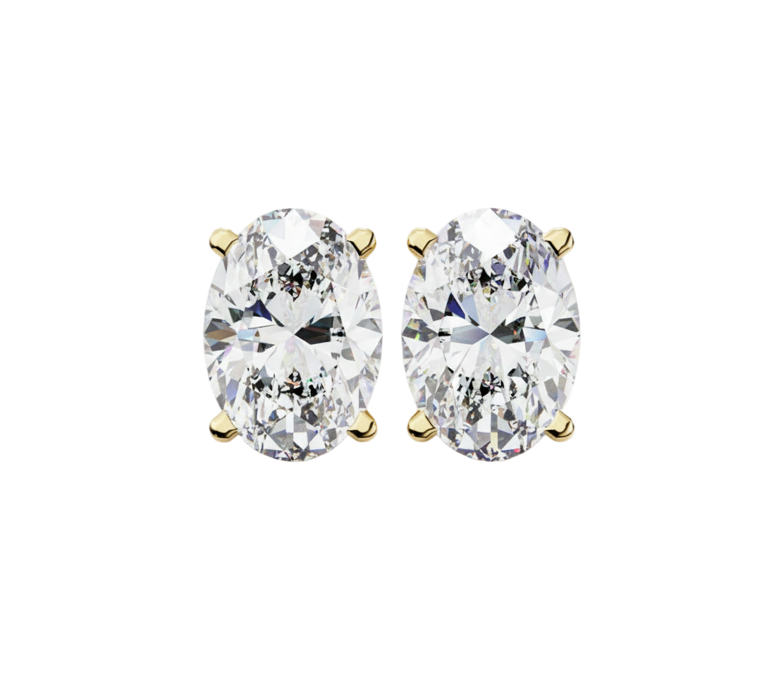 Oval Shaped Lab-Grown Diamond Stud Earrings