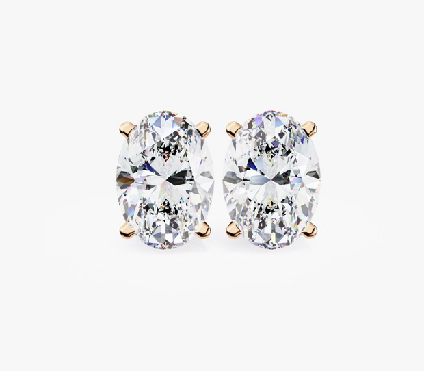 Oval Shaped Lab-Grown Diamond Stud Earrings