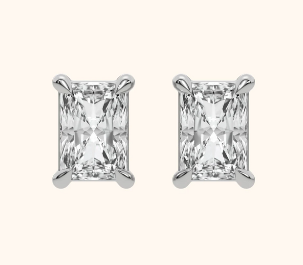 Radiant Lab-Grown Diamond Stud Earrings