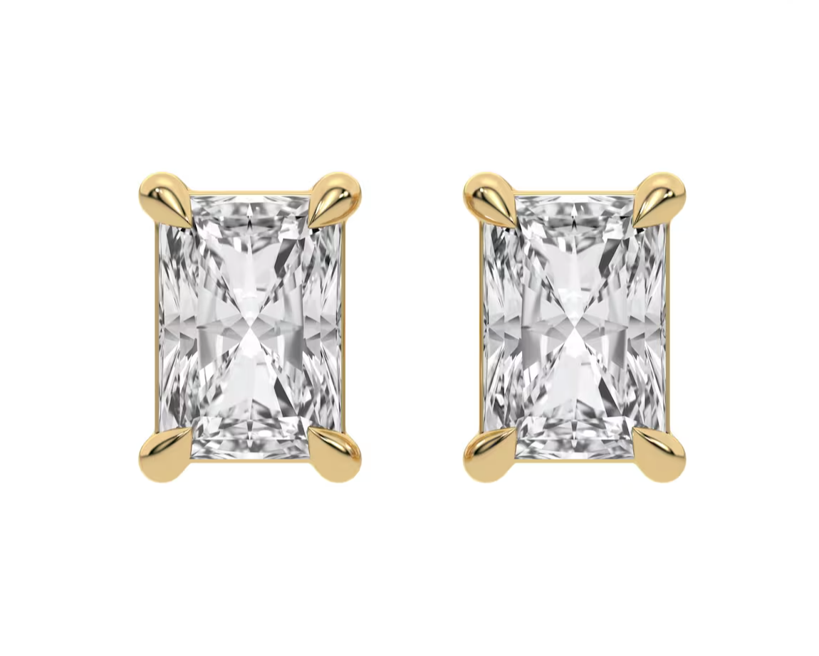 Radiant Lab-Grown Diamond Stud Earrings