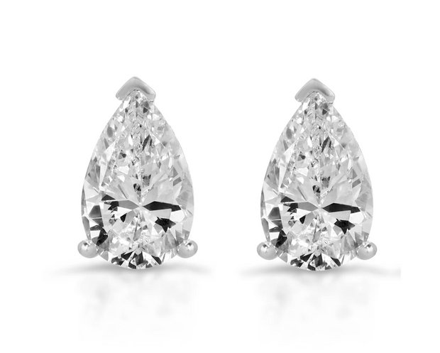 Pear Shaped Lab-Grown Diamond Stud Earrings