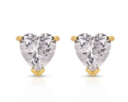 Heart Shaped Lab-Grown Diamond Stud Earrings