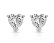 Heart Shaped Lab-Grown Diamond Stud Earrings