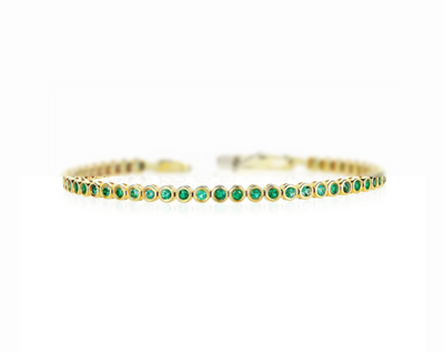 Lab Grown Emerald Bezel Tennis Bracelet