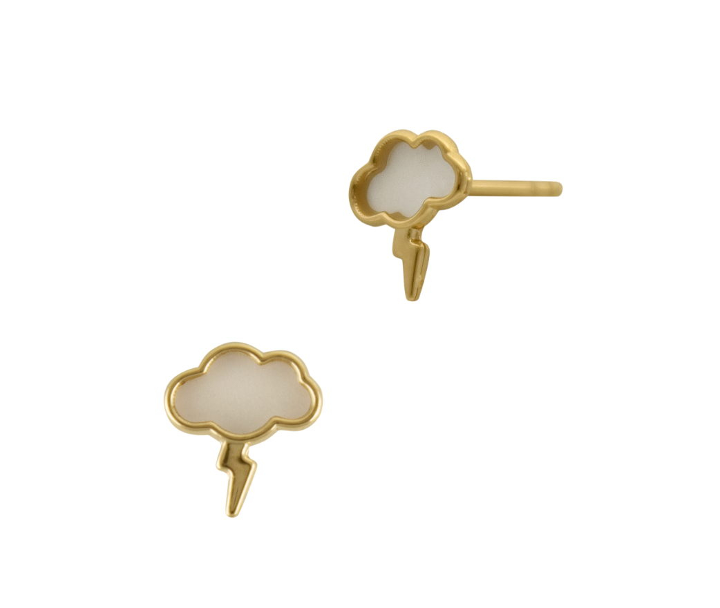 Pearl Cloud Lightning Stud Earring