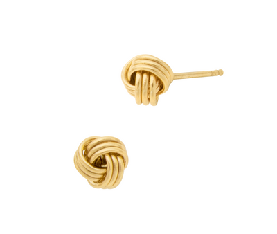 Golden Knot Twists Stud Earring