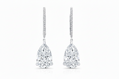 Pear Shaped Drop Lab Grown Diamond Earrings