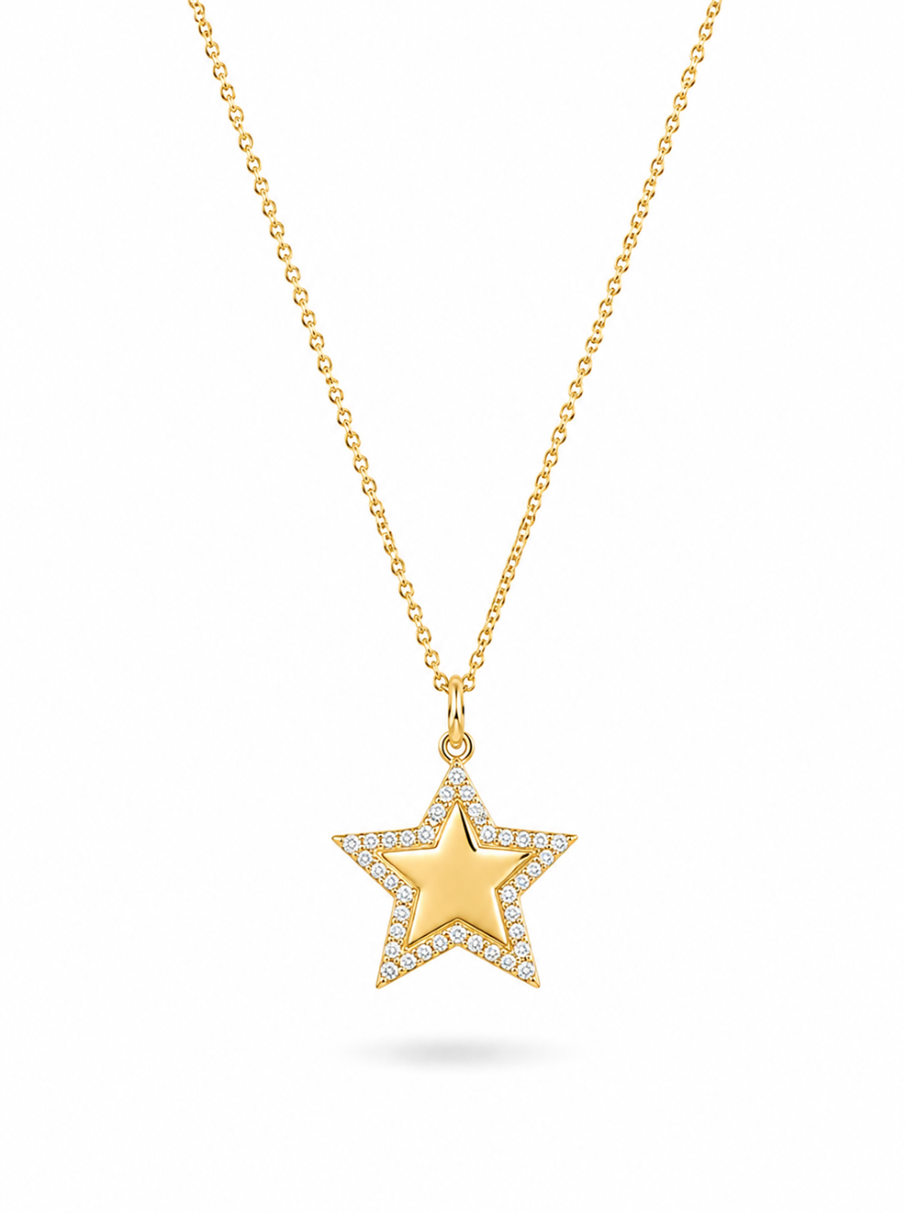 Diamond Outline Star Necklace