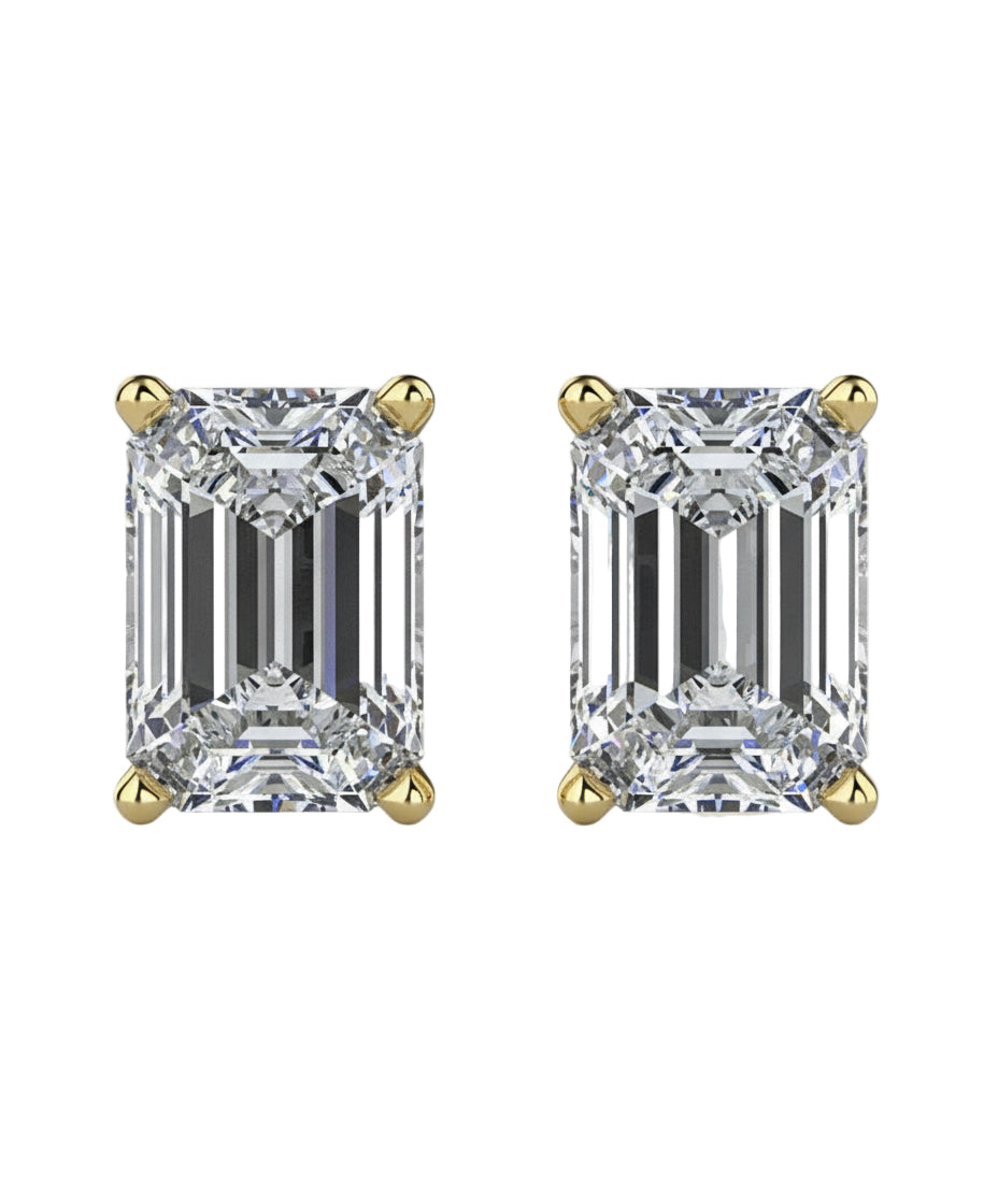 Emerald Cut Lab-Grown Diamond Stud Earrings