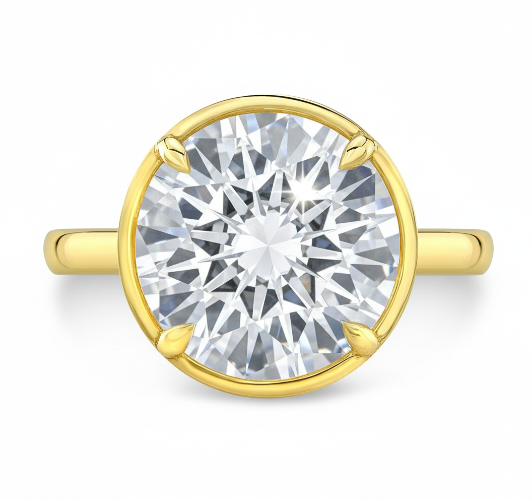 Round Bezel Lab Grown Diamond Ring