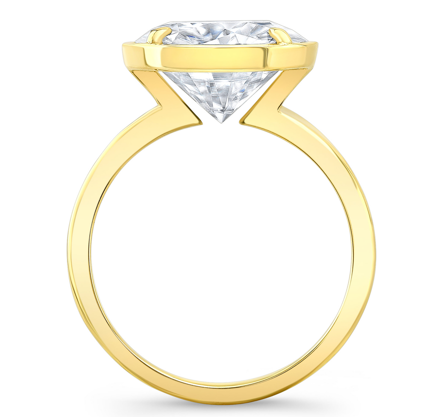 Round Bezel Lab Grown Diamond Ring