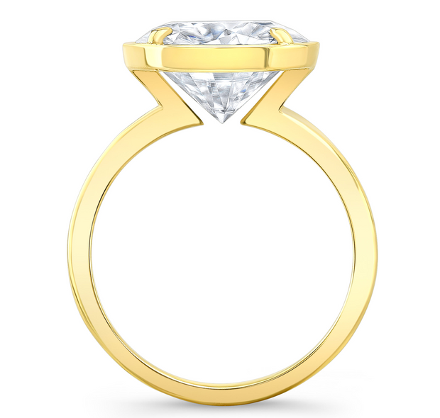 Round Bezel Lab Grown Diamond Ring