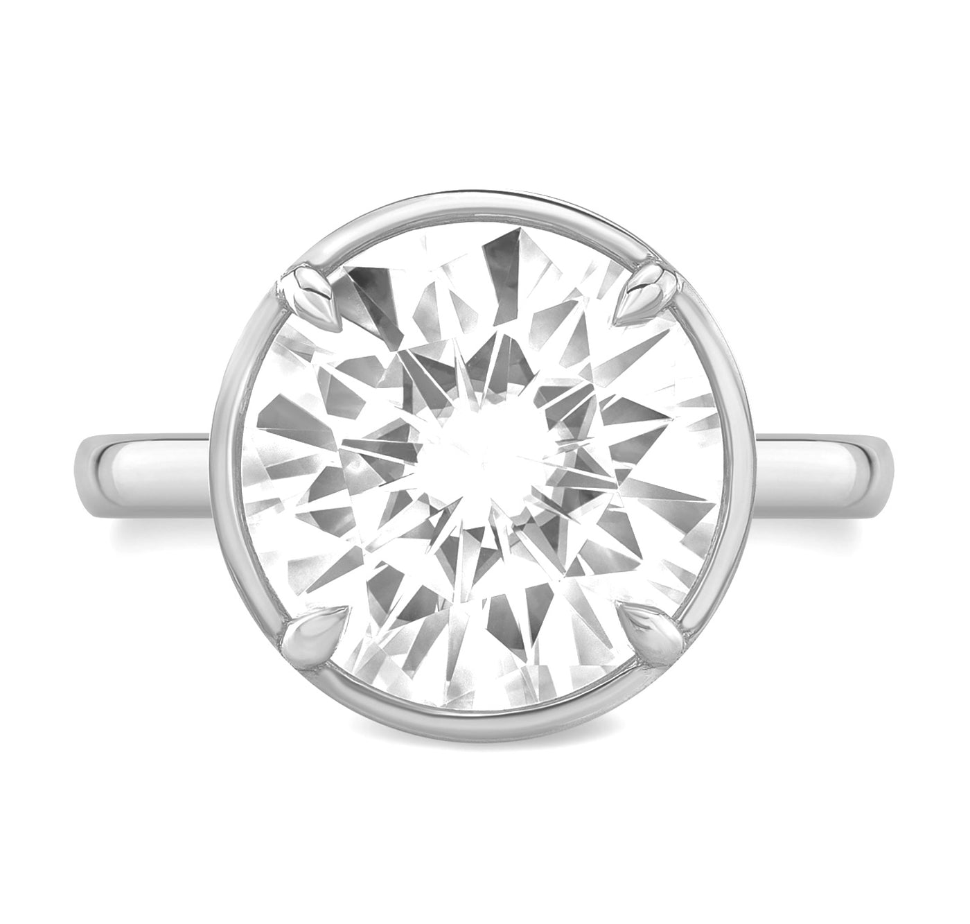 Round Bezel Lab Grown Diamond Ring