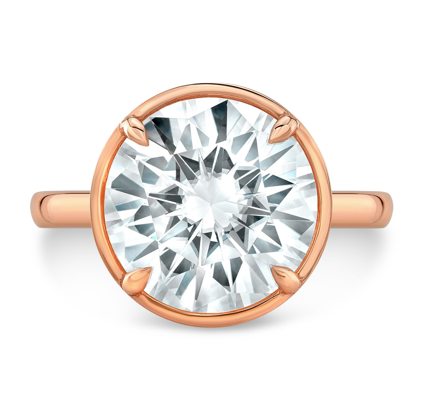 Round Bezel Lab Grown Diamond Ring