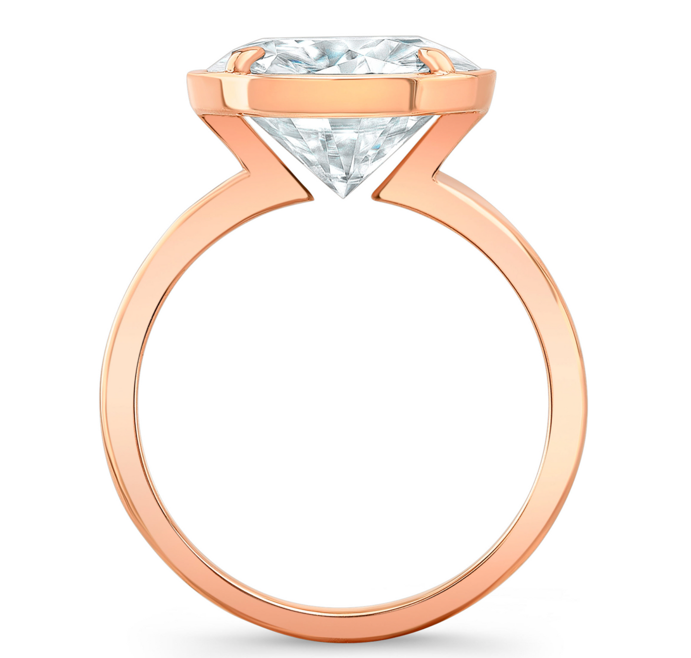 Round Bezel Lab Grown Diamond Ring