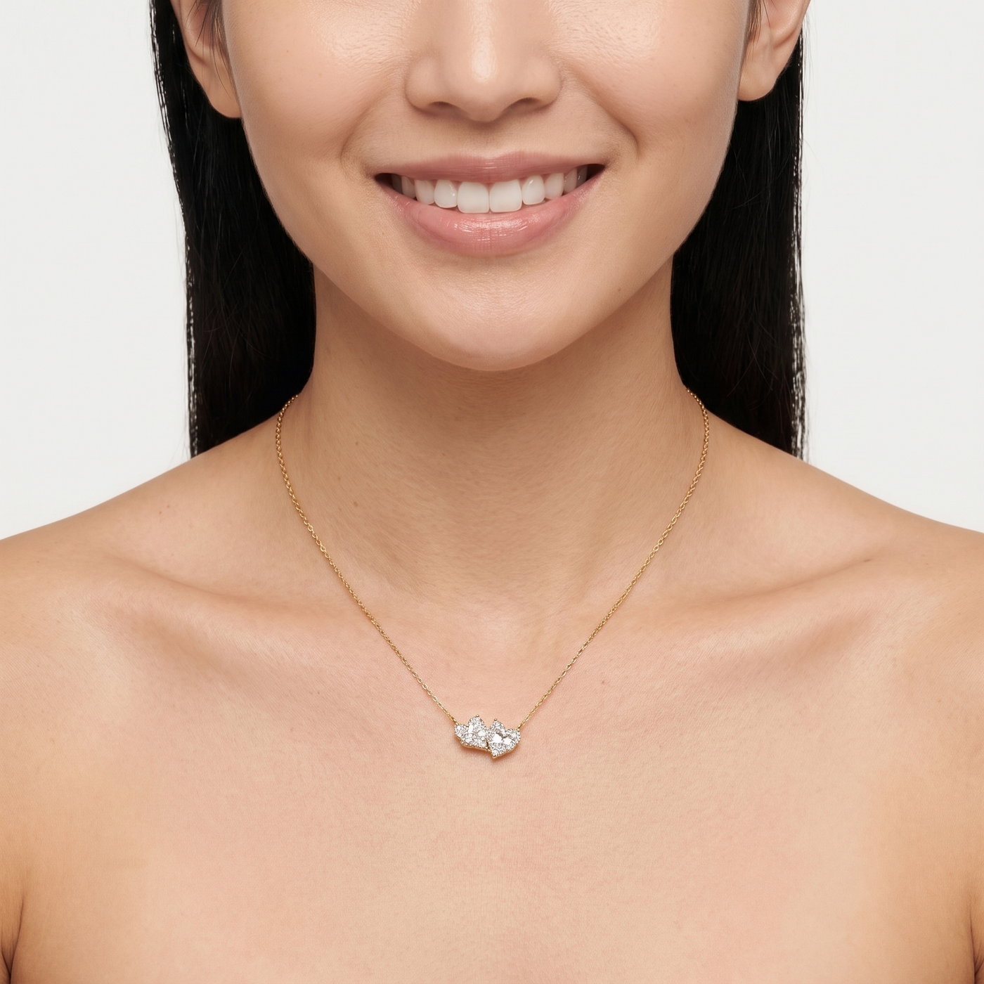 Diamond Couple's Heart Necklace 2.00 ct