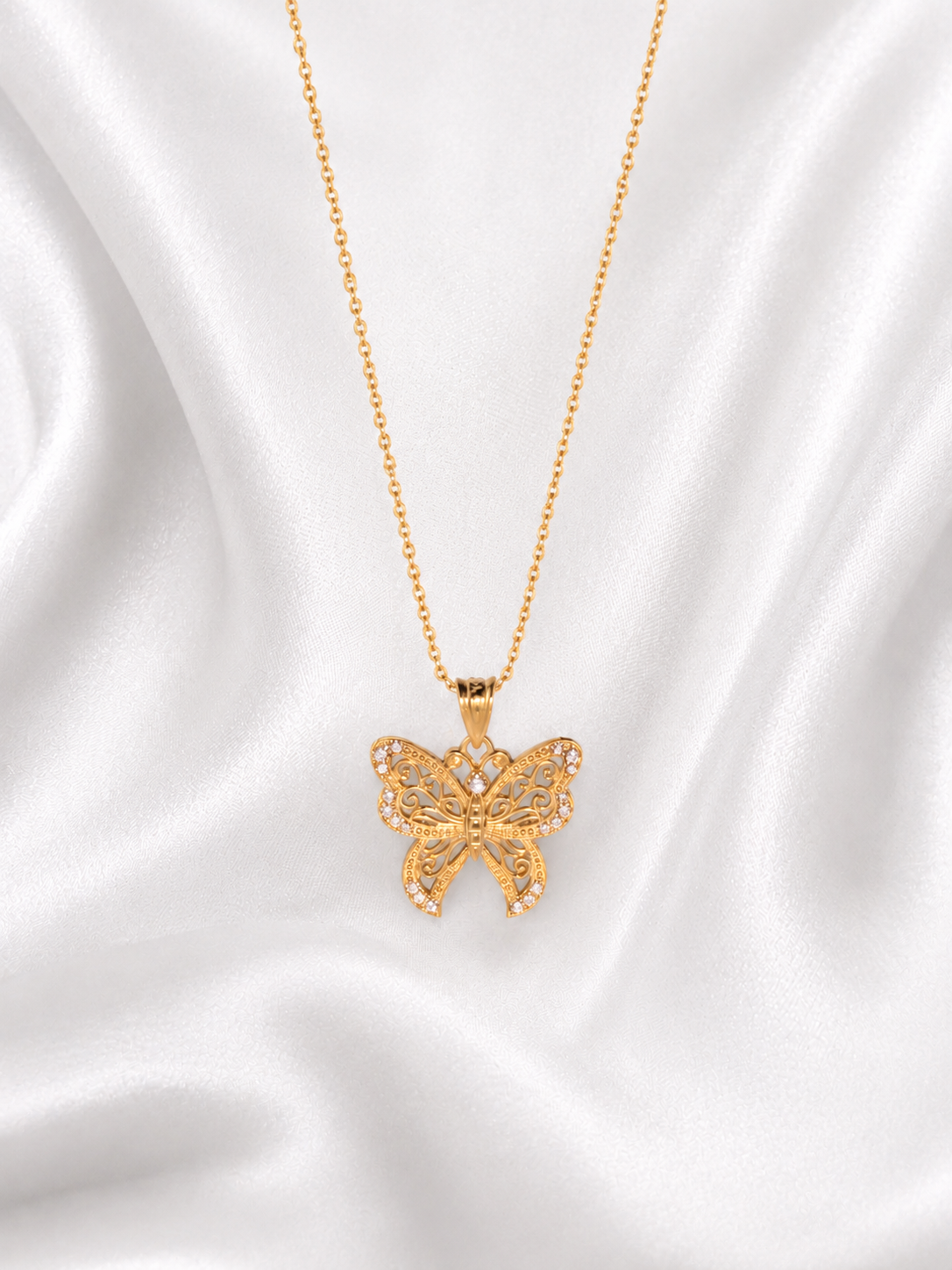 The Elara Diamond Butterfly Necklace