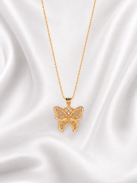 The Elara Diamond Butterfly Necklace
