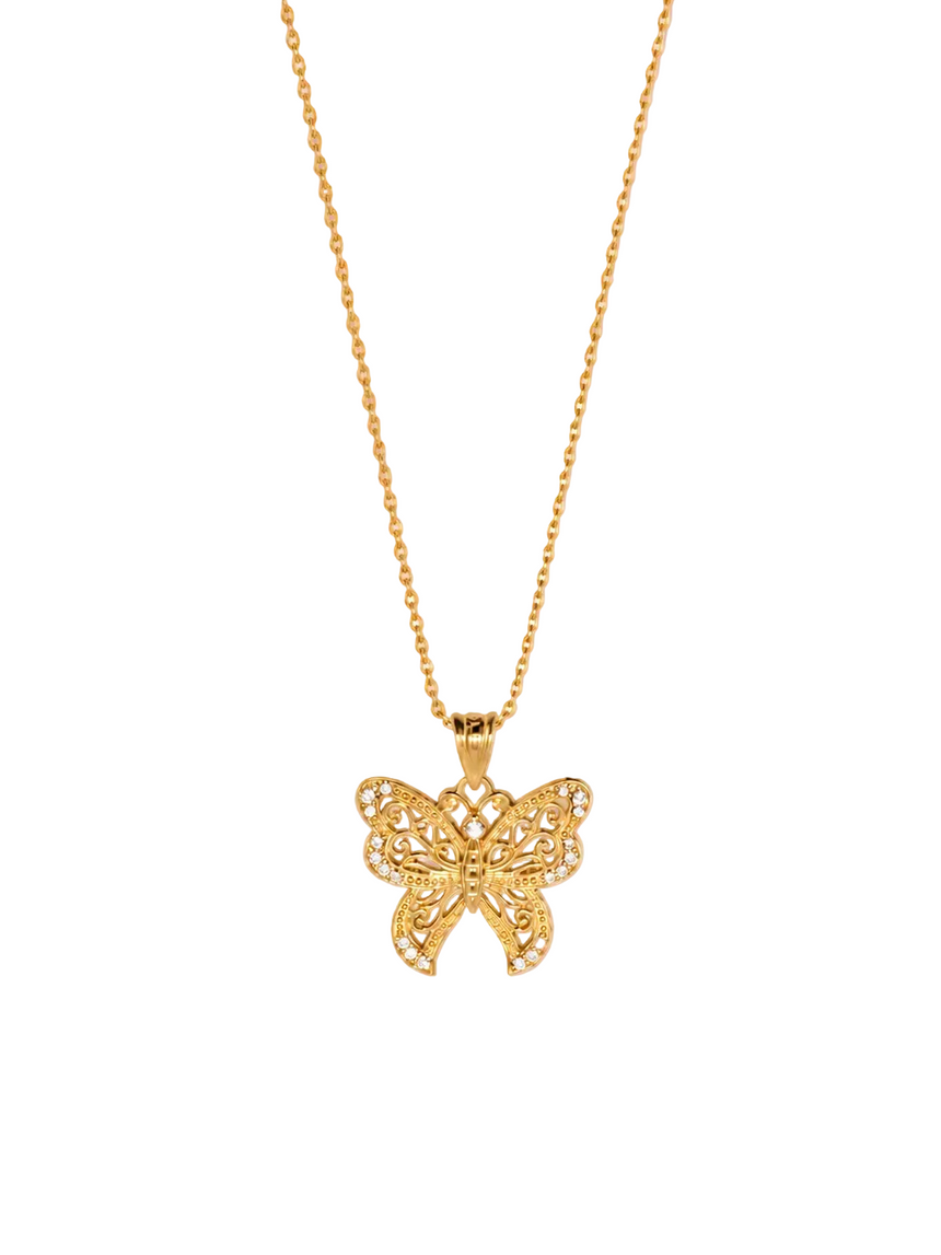 The Elara Diamond Butterfly Necklace