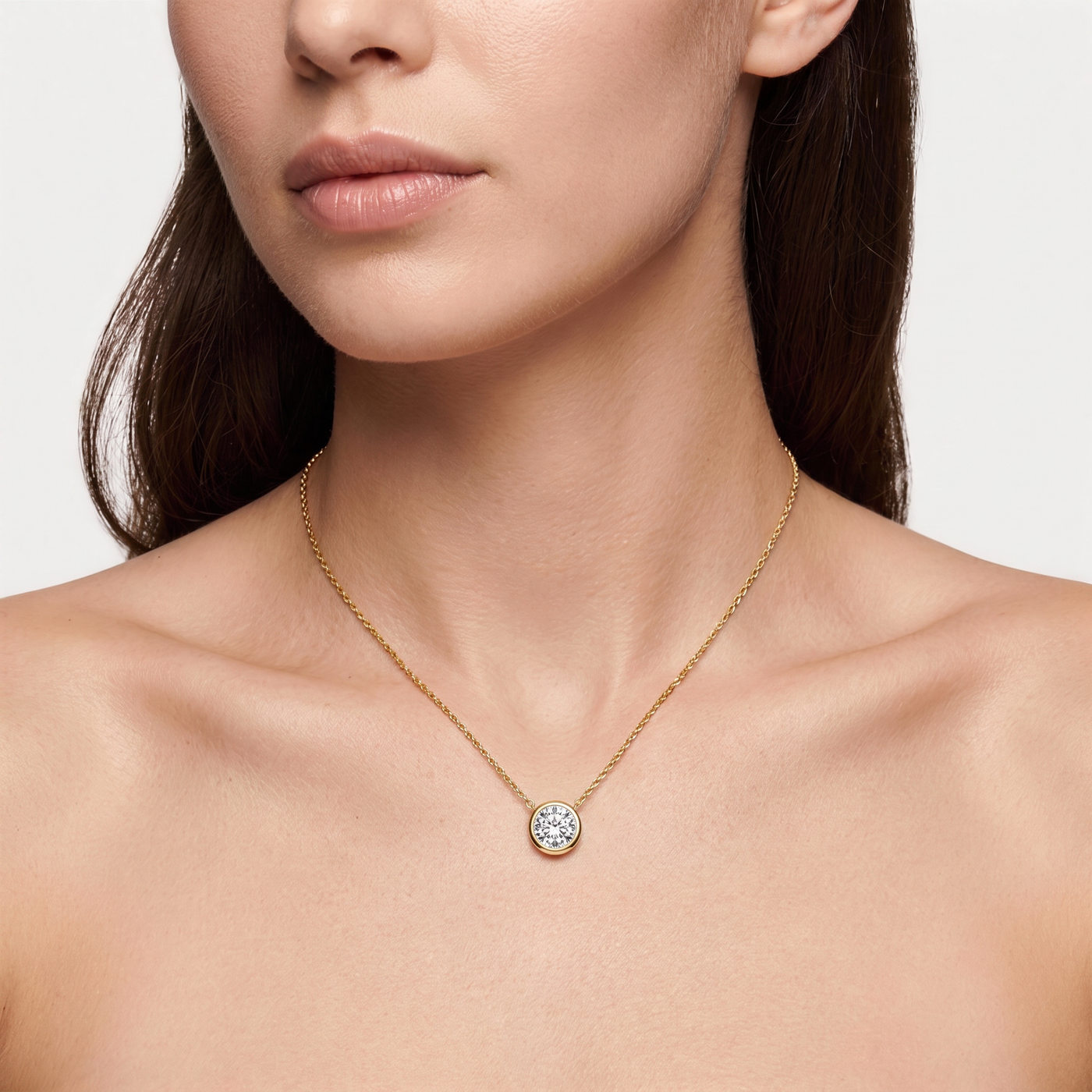 Lab-Grown Diamond Bezel Necklace