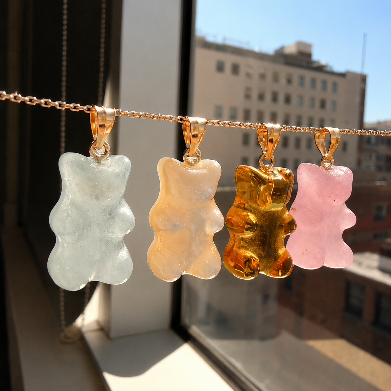 The Petite Gem Bear Necklace
