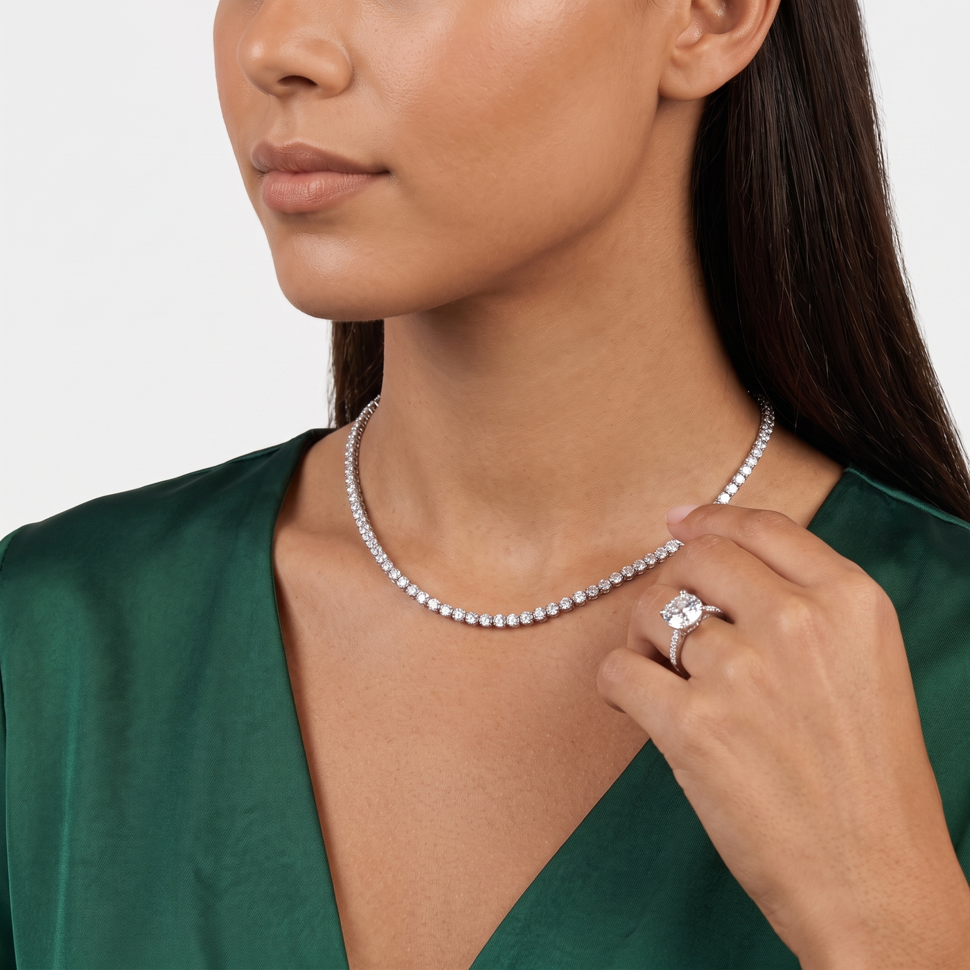 Lab-Grown Diamond Tennis Necklace