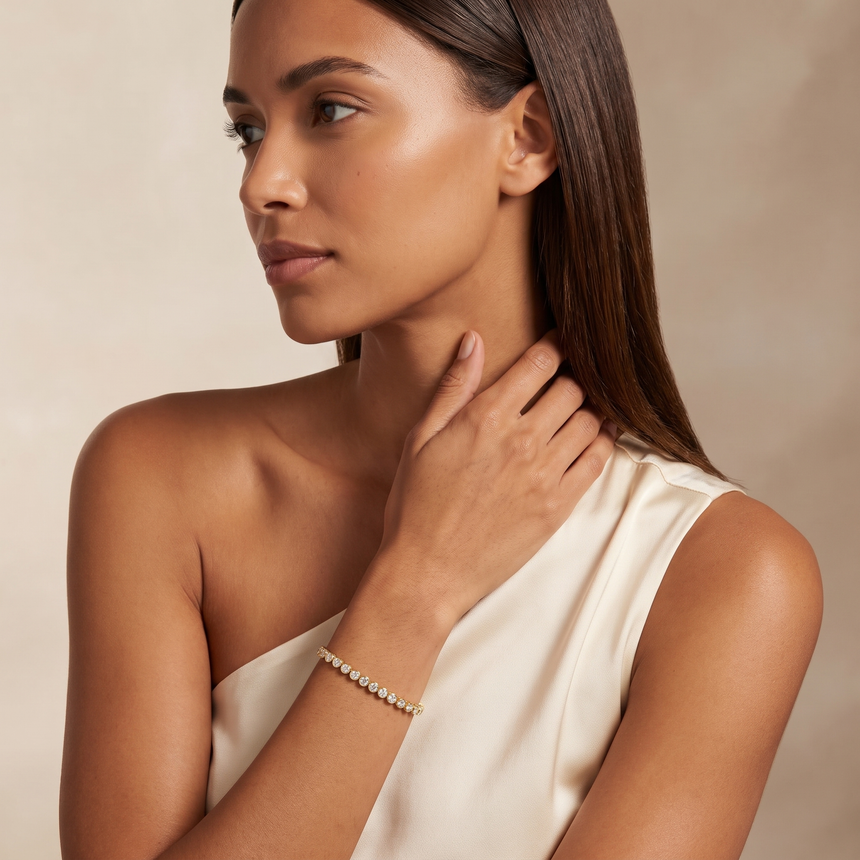 Lab Grown Diamond Bezel Tennis Bracelet