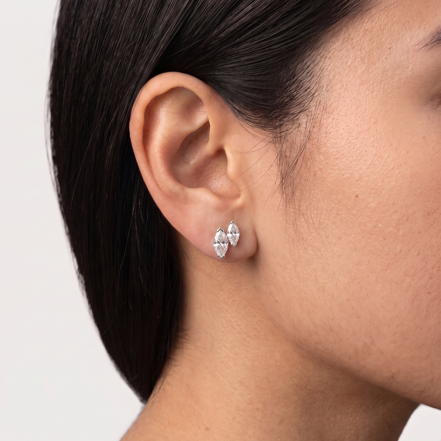 Twin Marquise Lab-Grown Diamond Stud Earrings