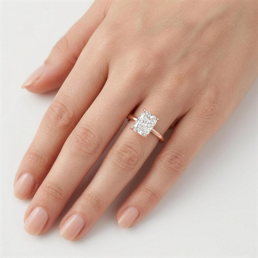 Radiant Solitaire Lab Grown Diamond Ring