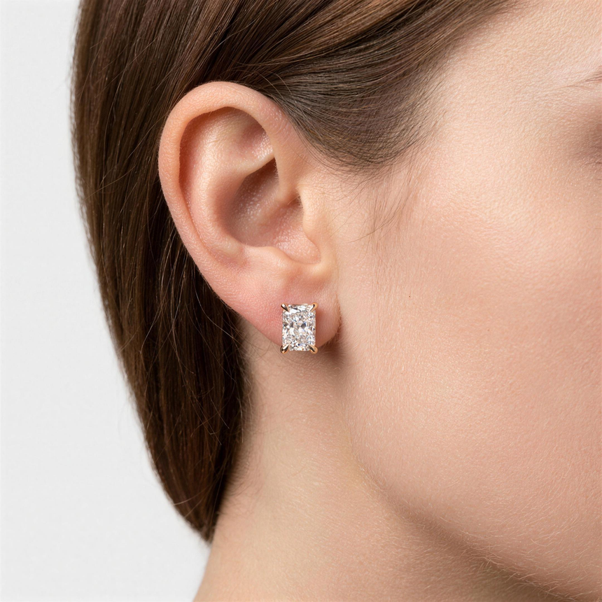 Radiant Lab-Grown Diamond Stud Earrings