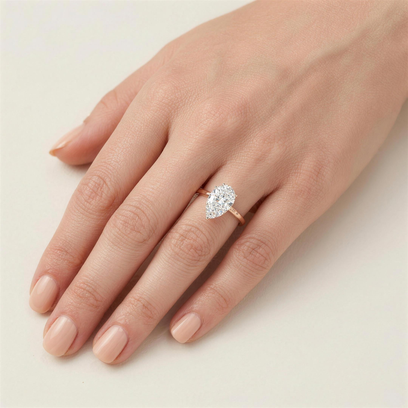 Pear Solitaire Lab Grown Diamond Ring