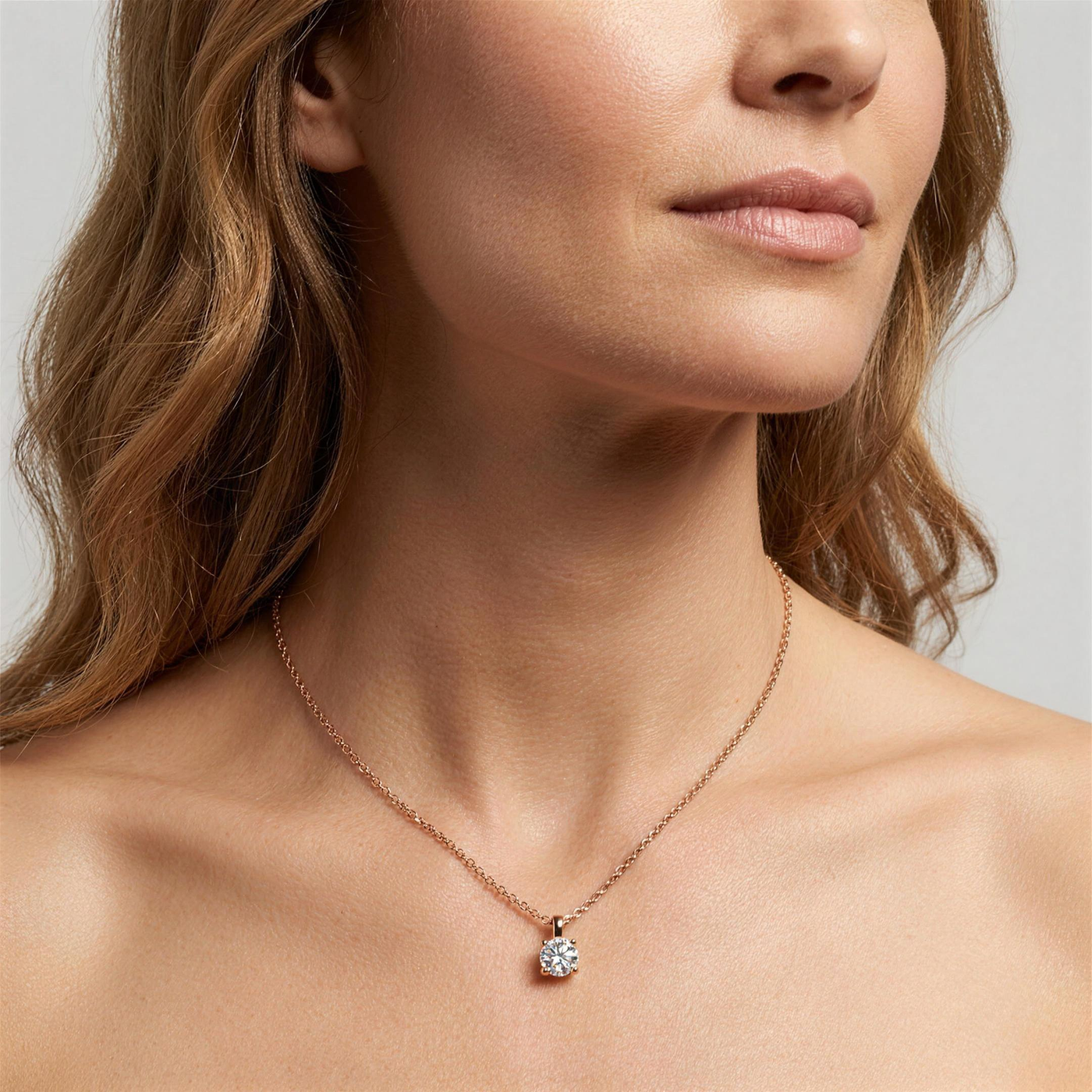 Lab-Grown Diamond Solitaire Pendant Necklace