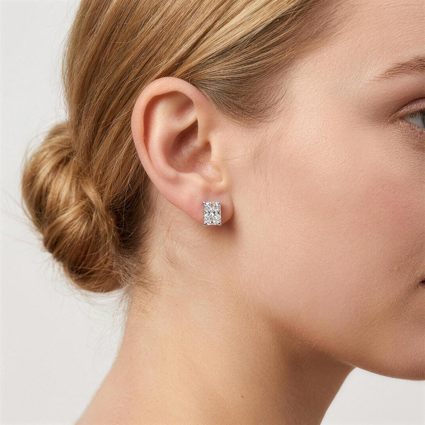Radiant Lab-Grown Diamond Stud Earrings