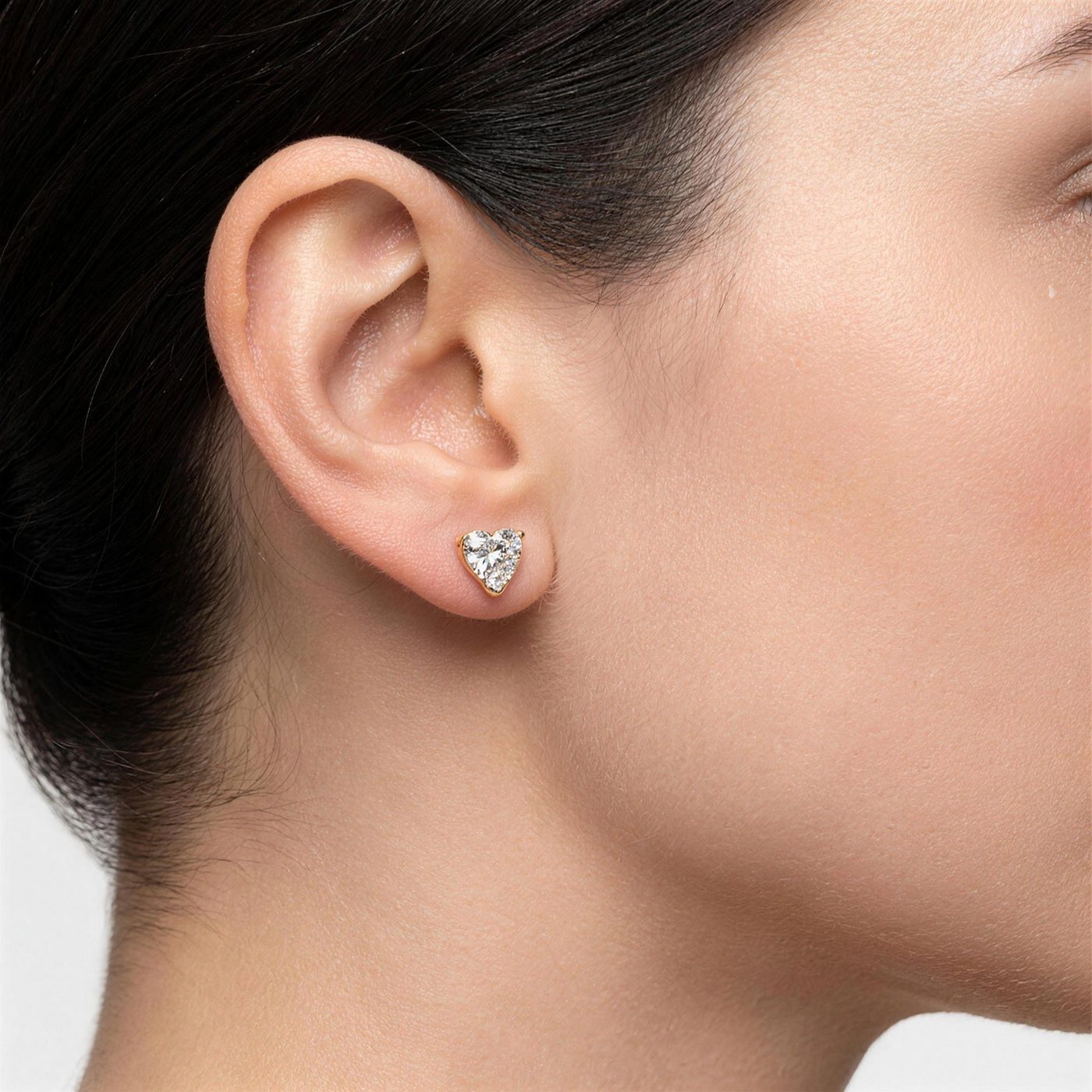 Heart Shaped Lab-Grown Diamond Stud Earrings