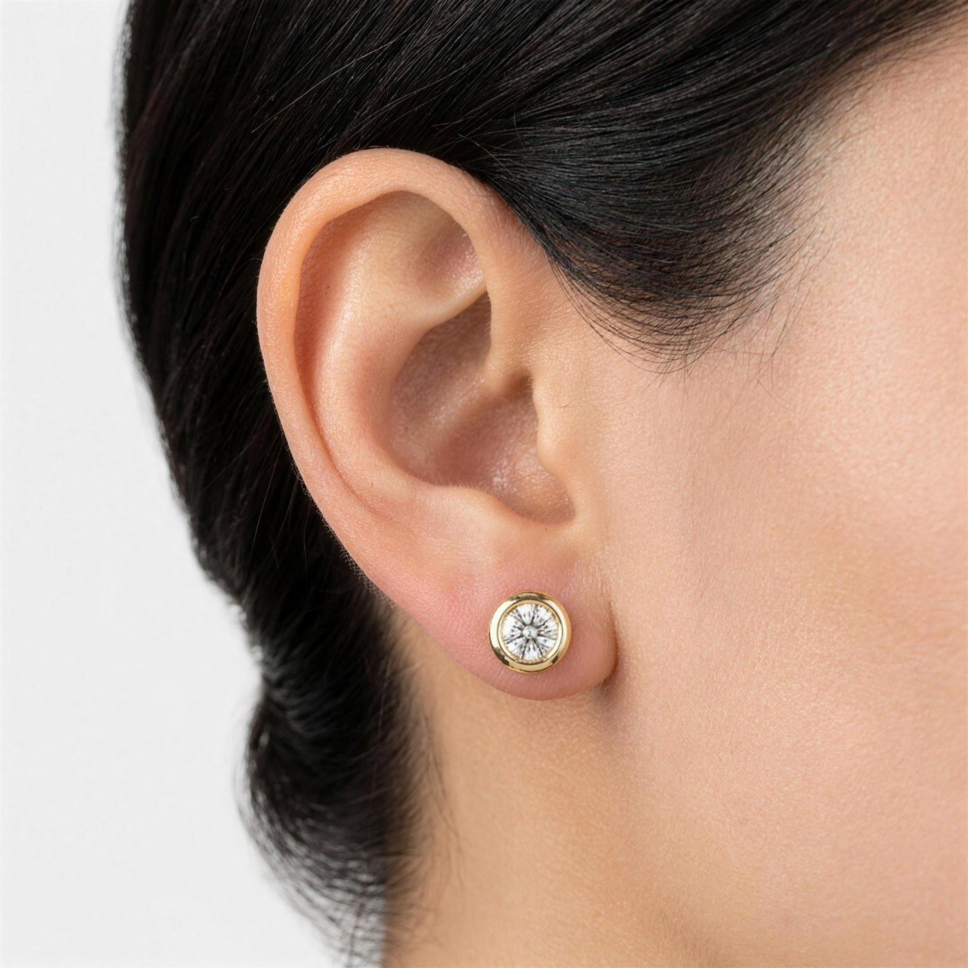 Lab-Grown Diamond Bezel Stud Earrings