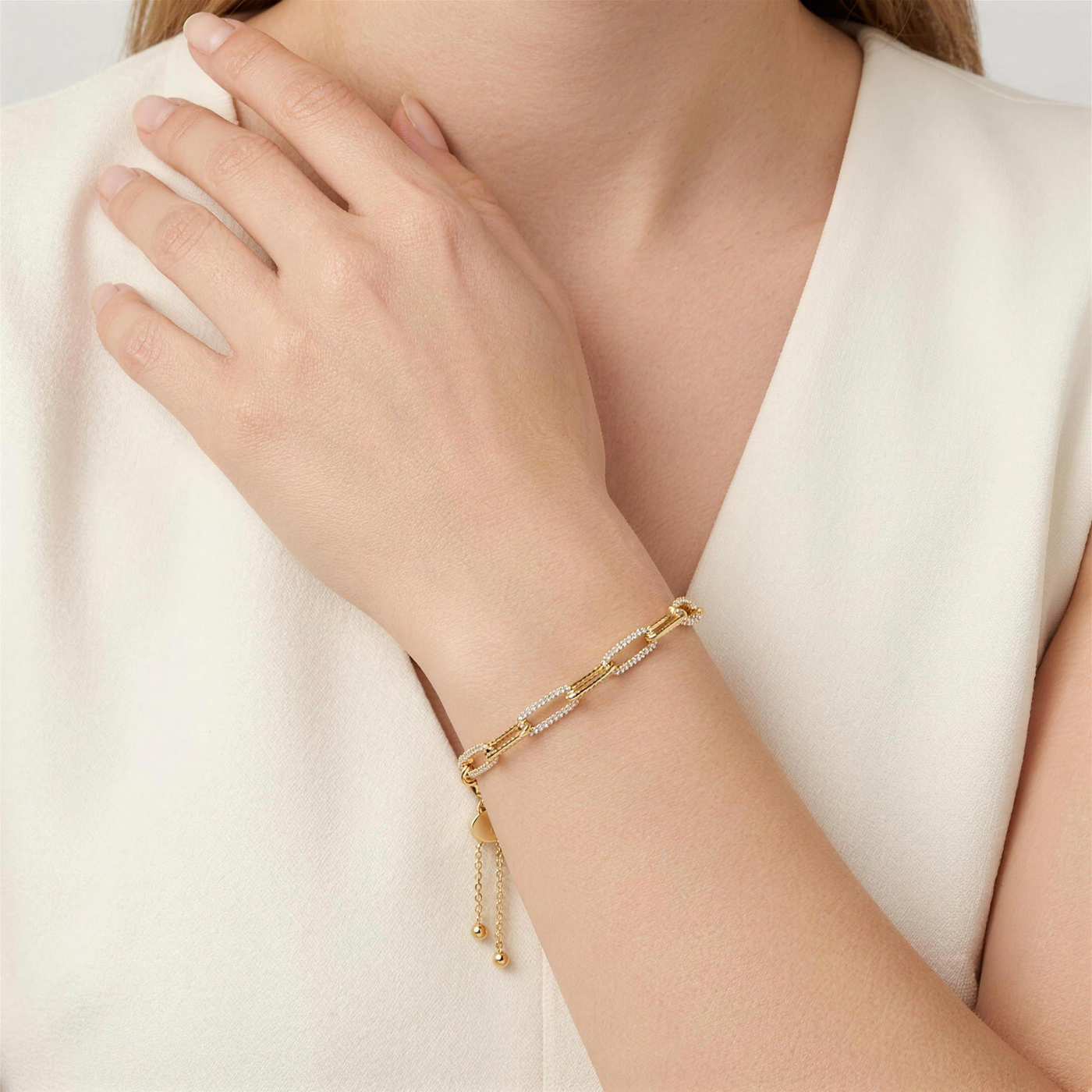 Diamond Link Bolo Bracelet