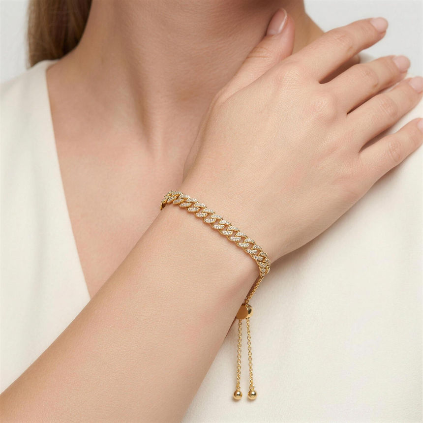 Diamond Cuban Link Bolo Bracelet