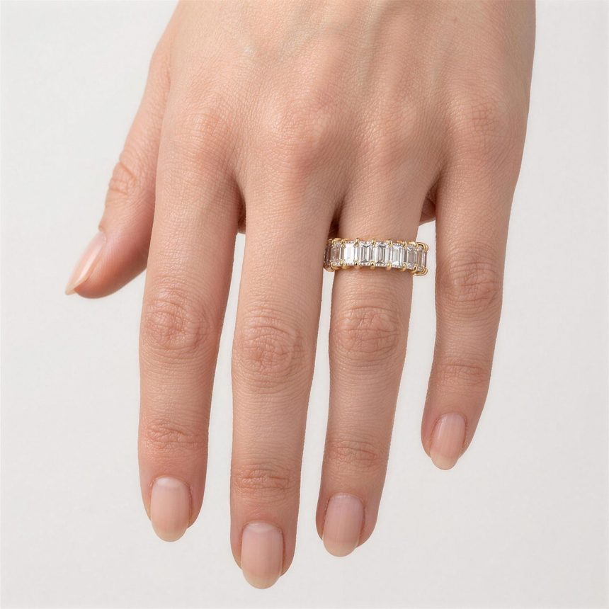 Emerald Lab Grown Diamond Eternity Band