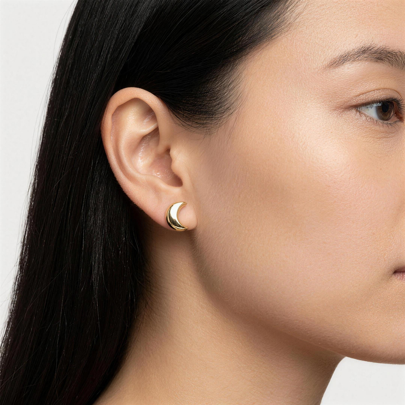 Crescent Moon Glow  Stud Earring
