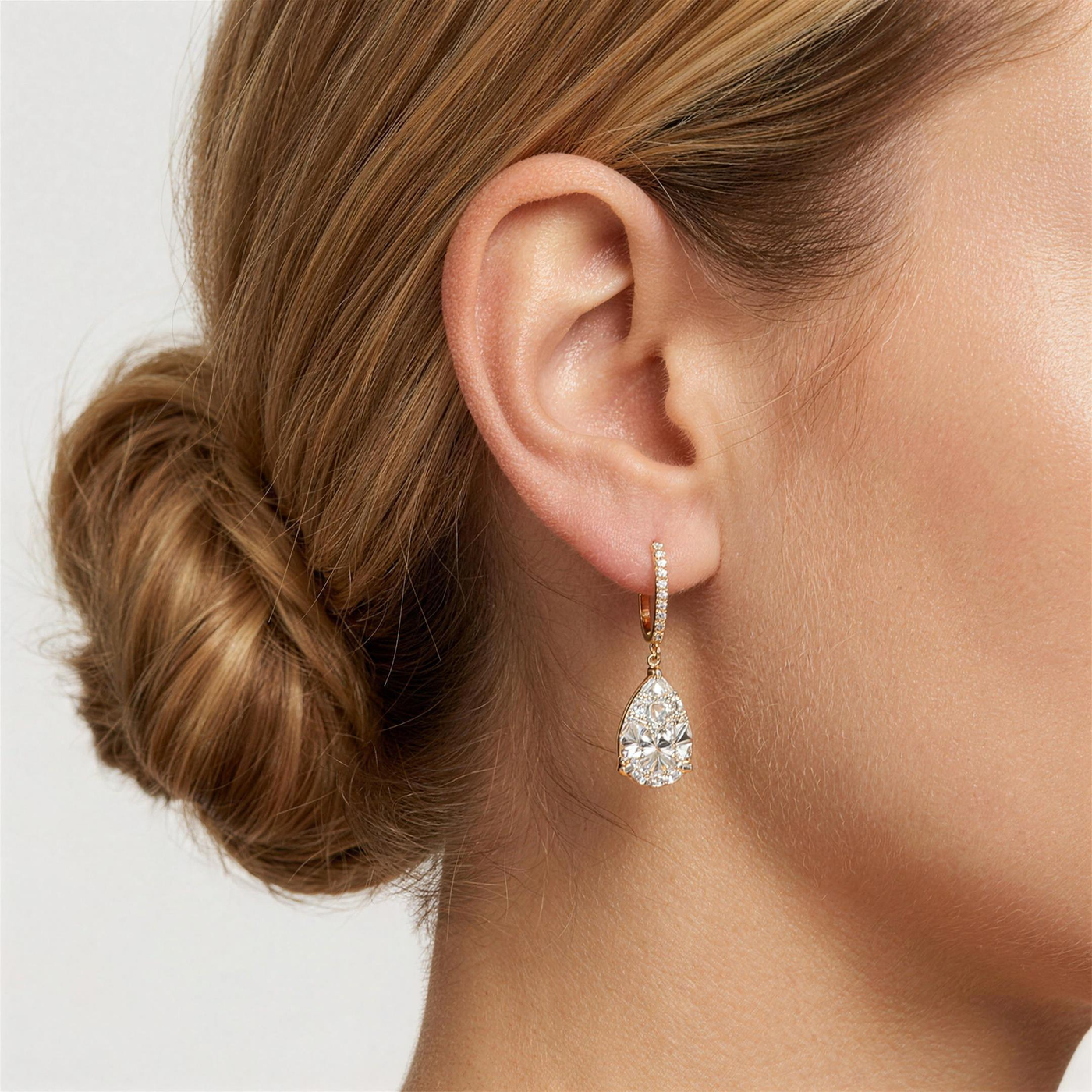 Pear Shaped Drop Lab Grown Diamond Earrings