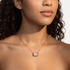 Emerald Lab Grown Diamond Bezel Necklace