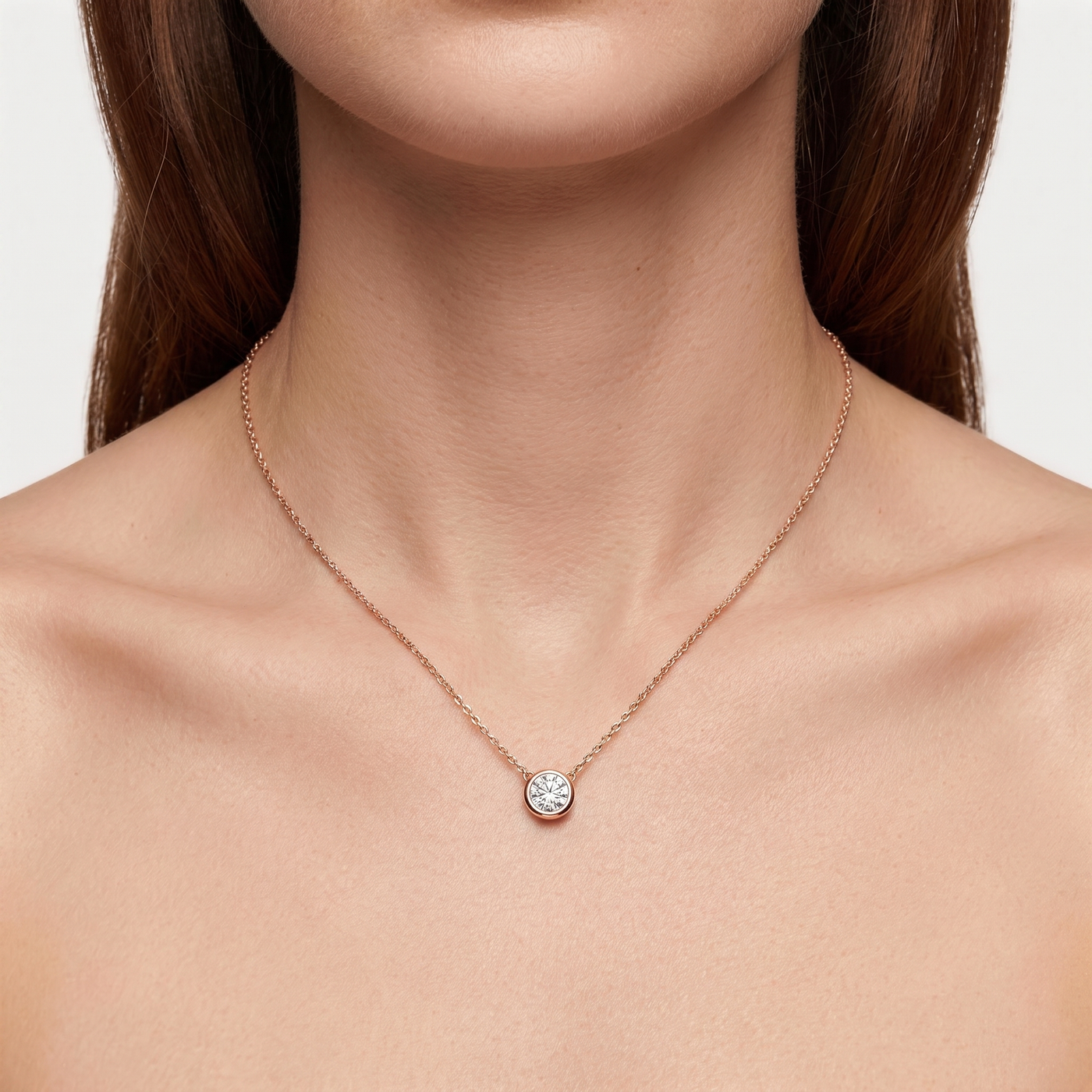 Lab-Grown Diamond Bezel Necklace