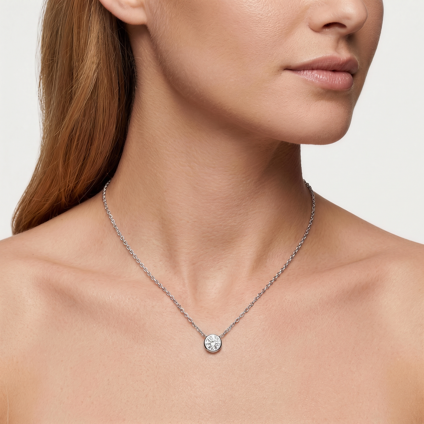 Lab-Grown Diamond Bezel Necklace